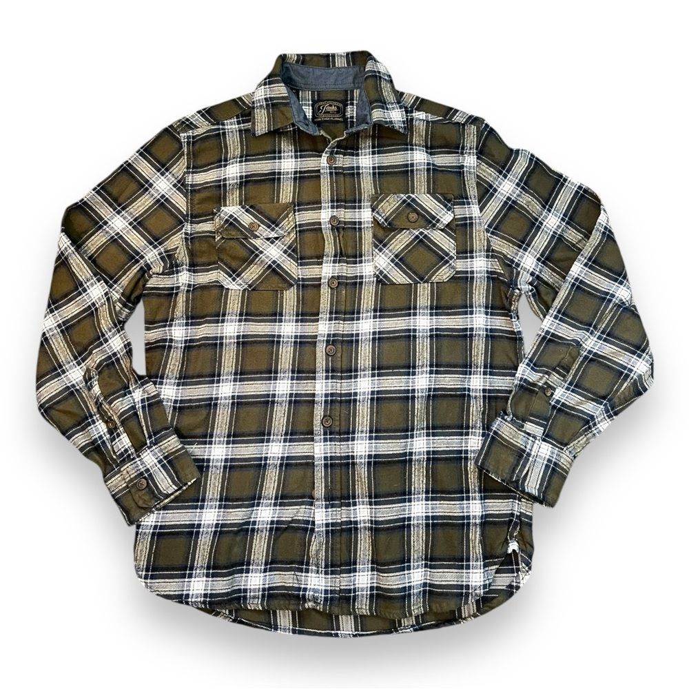 Jach's Mens Heritage Flannel Shirt Long Sleeves Button Up Plaid Green Size M
